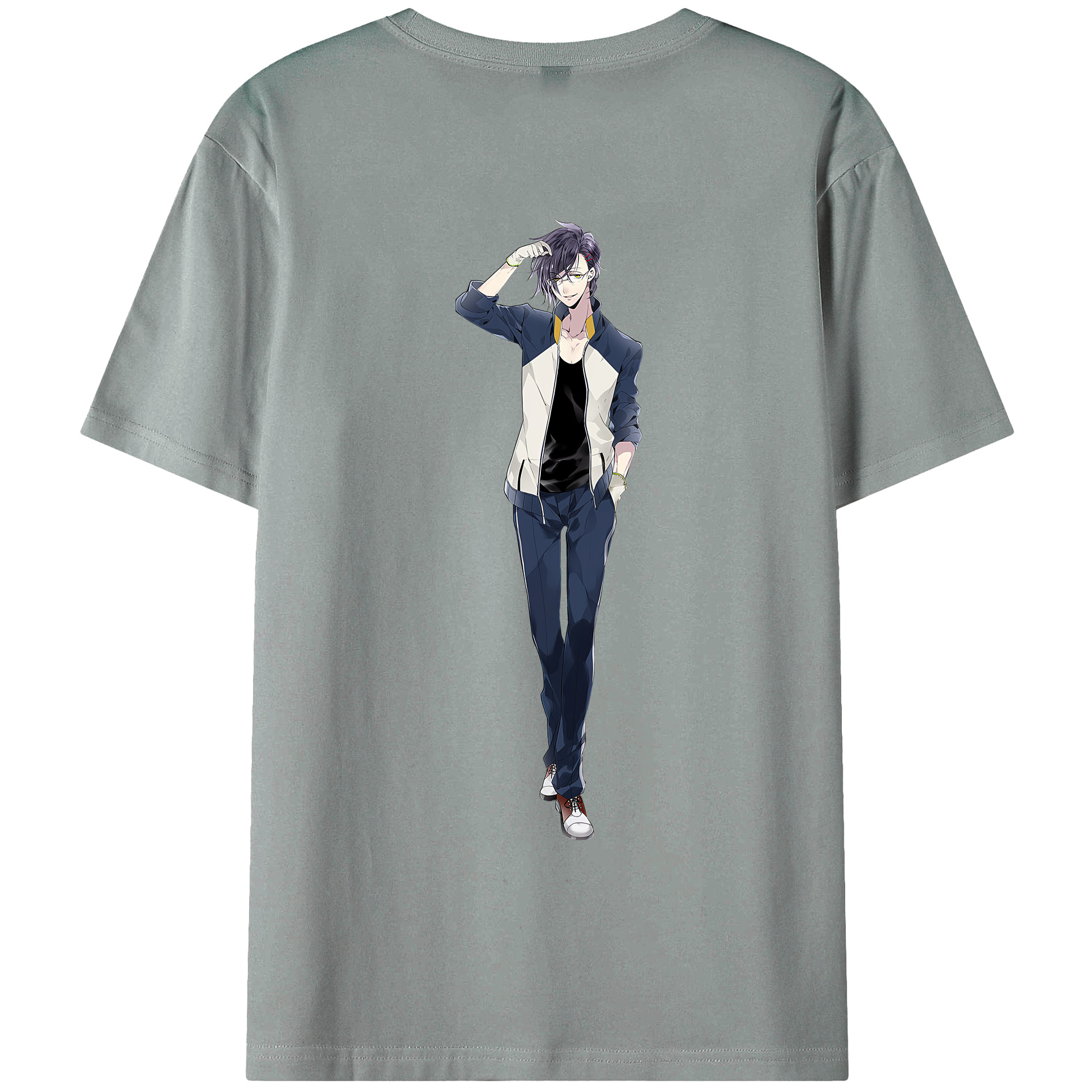 （画像用） 刀剣乱舞 Touken Ranbu 綿100％ メンズ半袖Tシャツ（バックプリント） 通気性